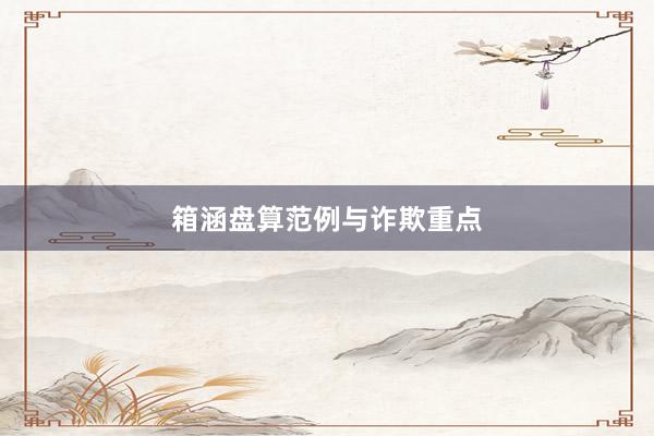 箱涵盘算范例与诈欺重点